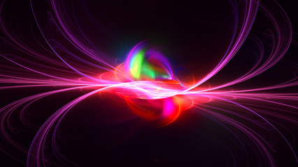 Obraz premium 3D rendering abstract colorful fractal light background