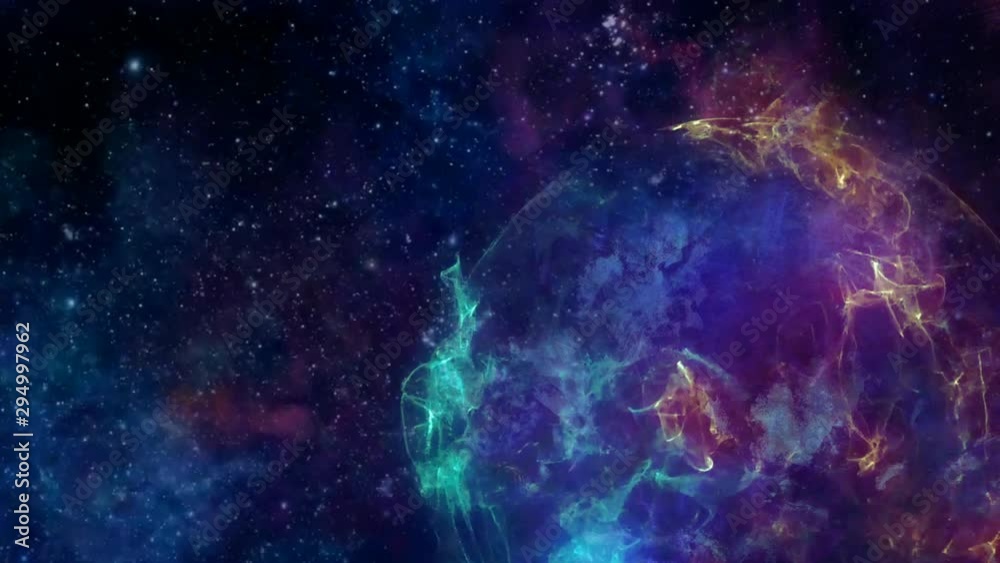 Wall mural abstract nebula in space. looped science fiction animation