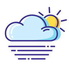 Weather Line Filled Color Icons 