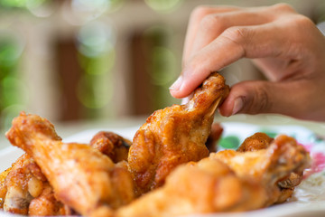 Fried Chicken Wings picked up on hand