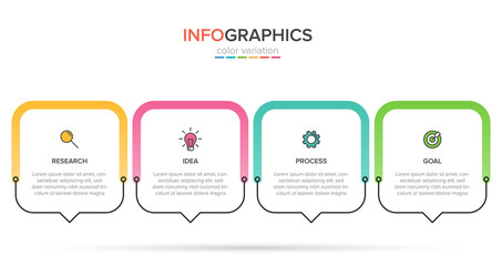 Infographic design with icons and 4 options or steps. Thin line vector. Infographics business concept. Can be used for info graphics, flow charts, presentations, web sites, banners, printed materials.