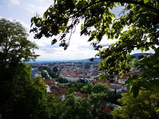 Fototapeta na wymiar Graz, Altstadt, Sehenswürdigkeiten, Uhrturm, Schlossberg