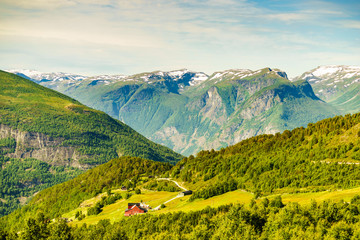 Norwegian country mountains village farm