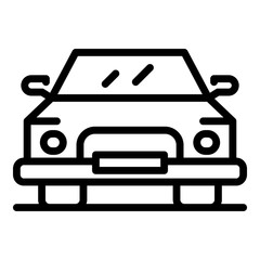 City car icon. Outline city car vector icon for web design isolated on white background