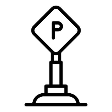 recommend clip art: Parking pillar icon. Outline parking pillar vector icon for web design isolated on white background