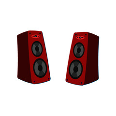 Two Speakers Red - Cartoon Vector Image