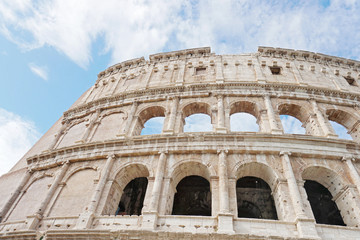 Roman Coliseum popular tourist sightseeing in the Rome city in Italy