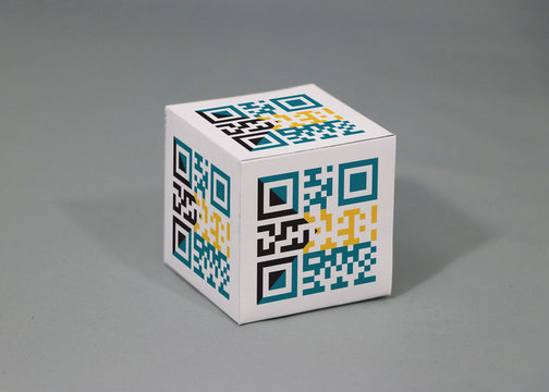 QR code set the color of Bahamas flag painted on the cubic. The concept of export trading from Bahamas.