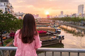 Tet Holiday - Binh Dong Flower Floating Market in Ho Chi Minh, Vietnam