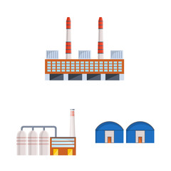 Vector illustration of industry and building sign. Set of industry and construction stock symbol for web.