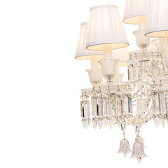 Chandelier in vintage style isolated on white background