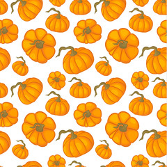 Pumpkin seamless pattern for Halloween or Thanksgiving holiday. Vector eps10.