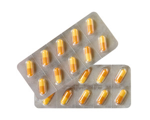 Silver blister pills. Pharmacy help, medicine drug.