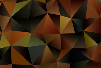 Dark Green, Yellow vector background with triangles.