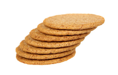 Round cookies with whole wheat. Healthy snack.