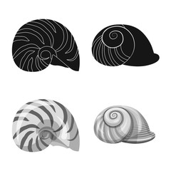 Vector illustration of animal and decoration sign. Set of animal and ocean vector icon for stock.