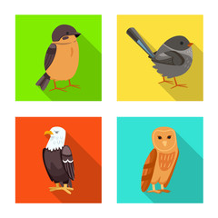 Vector illustration of animal and wild symbol. Set of animal and natural stock symbol for web.