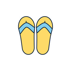 flip flops summer icon line and fill