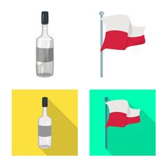 Vector illustration of traditional and tour sign. Collection of traditional and landmarks stock symbol for web.