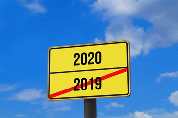 Ein Schild Ende 2019 und Anfang 2020