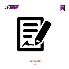 Outline signing-the-contract  icon vector isolated on white background. Graphic design, material-design, nuclear office icons, mobile application, logo, user interface. EPS 10 format vector