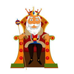 King On Throne - Cartoon Vector Image