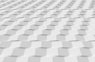 Abstract white decorative bricks background perspective