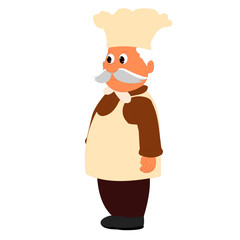 Old Baker Man - Cartoon Vector Image