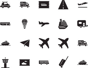 holiday vector icon set such as: navigation, high, path, way, control, terminal, delivery, railway, architecture, mobile, highway, industry, box, race, template, speed, silver, building, wing, sport