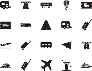 holiday vector icon set such as: art, terminal, smart, ship, origami, controller, water, airways, take, wave, mail, balloon, high, public, school, side, airliner, toy, bus, stop, basket, minimal