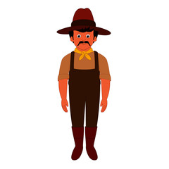Cow Boy Character - Cartoon Vector Image