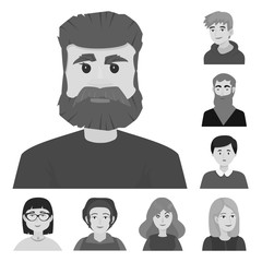 Vector illustration of profession and office icon. Set of profession and fashion vector icon for stock.