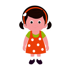 Cute Little Girl - Cartoon Vector Image