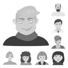 Vector illustration of avatar and creative logo. Collection of avatar and person stock vector illustration.