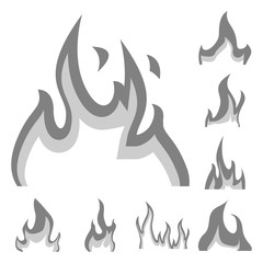 Vector design of flaming and danger sign. Collection of flaming and dangerous vector icon for stock.