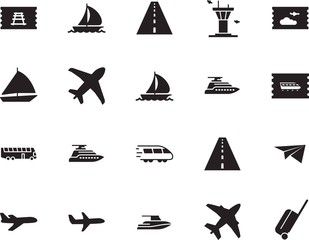 holiday vector icon set such as: grey, wagon, motion, metro, toy, airline, wheel, tourist, bag, subway, bus, fast, summer, controller, minimal, wing, industry, bullet, architecture, tower, high