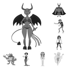 Isolated object of consternation and horror sign. Set of consternation and hell vector icon for stock.