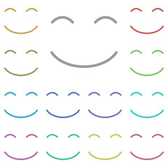Smiling, face, with, smiling, eyes multi color icon. Simple thin line, outline vector of emotion icons for ui and ux, website or mobile application