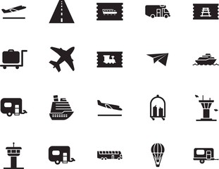 holiday vector icon set such as: hot, origami, way, minimal, toy, roadside, art, destination, aeroplane, departures, navigation, rv, icons, arrivals, speed, balloon, leisure, silver, fun, stripe