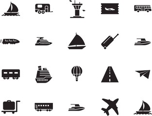 holiday vector icon set such as: origami, caravan, outdoor, grey, ticket, locomotive, arrival, highway, subway, race, front, pictogram, tickets, wheel, liner, metro, cart, coach, street, industry