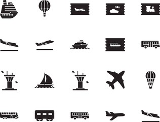 holiday vector icon set such as: silver, carriage, minimal, off, express, take, track, yacht, smart, departures, regatta, circle, price, airliner, sail, start, nautical, web, wind, wagon, marine