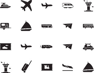 holiday vector icon set such as: summer, camping, camp, van, access, luxury, automobile, caravan, family, delivery, arrivals, roof, sketch, pictogram, voyage, coupon, destination, trailer, wheel