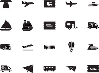 holiday vector icon set such as: tickets, price, railroad, path, stripe, stop, regatta, side, map, nautical, liner, balloon, asphalt, road, smart, circle, minimal, airship, highway, airways, yachting