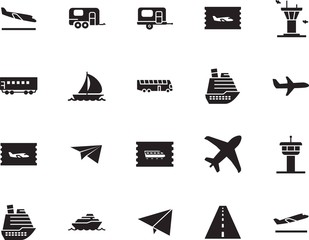holiday vector icon set such as: stop, yacht, road, coupon, silver, landing, street, race, airliner, web, public, avenue, school, modern, sailboat, locomotive, yachting, carriage, rail, view, set