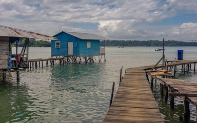 Floating houses in Bastimentos island