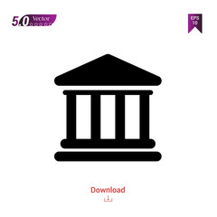 Outline bank-building icon. bank-building icon vector isolated on white background. Graphic design, material-design, office icons, mobile application, logo, user interface. EPS 10 format vector