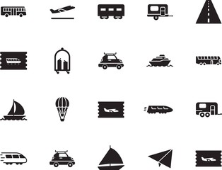 holiday vector icon set such as: map, logo, avenue, race, balloon, airship, basket, template, art, airways, access, street, road, shipping, jet, hotel, toy, delivery, steel, asphalt, station, track