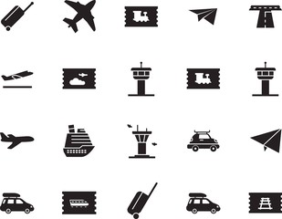 holiday vector icon set such as: race, road, stripe, sea, smart, take, price, asphalt, boat, roadside, airliner, abstract, up, street, off, silver, navigation, cruiser, shipping, tour, airways