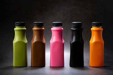 set of medicine bottles