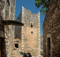 Vatheia, a village on the Mani Peninsula, in Greece. A major tourist attraction and an iconic...